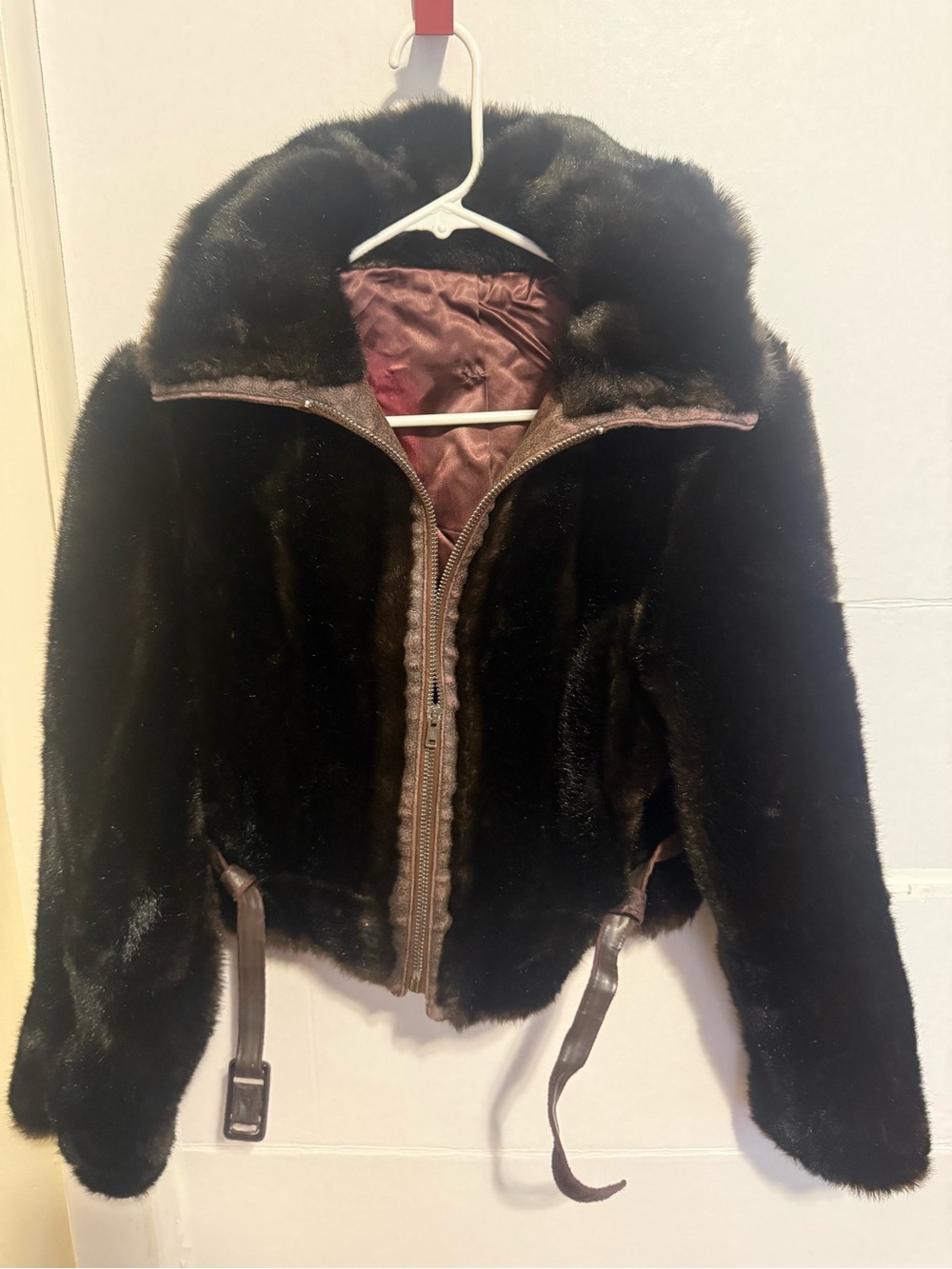 Sporto Black Faux Fur Bomber Jacket